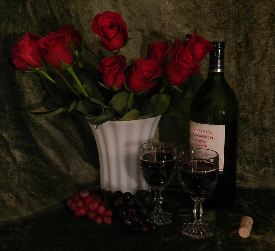 Wine And Roses Photograph