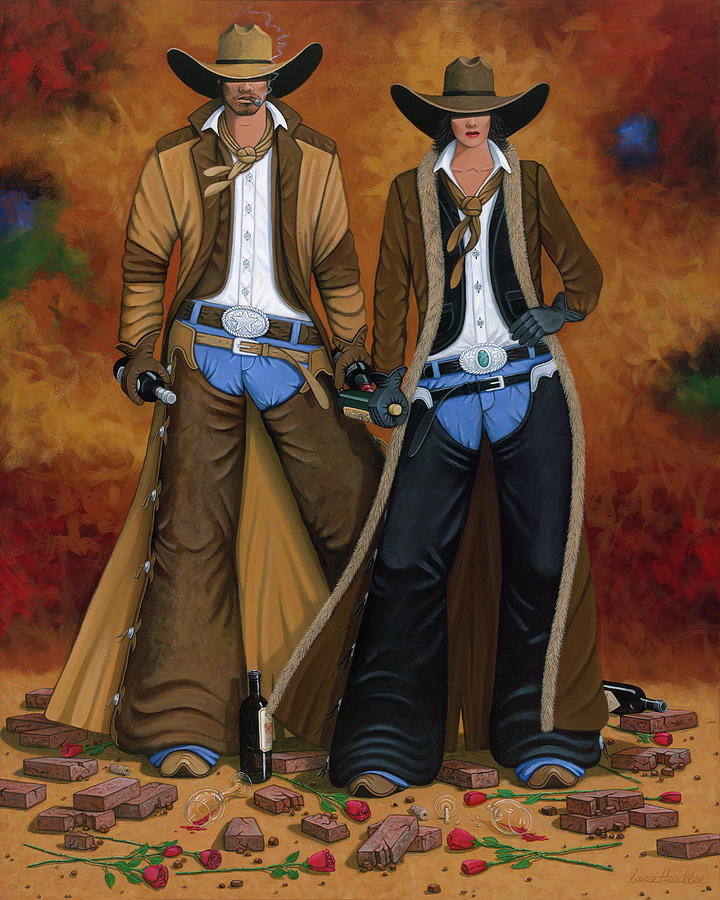 Cowgirl Painting - Wine And Roses by Lance Headlee