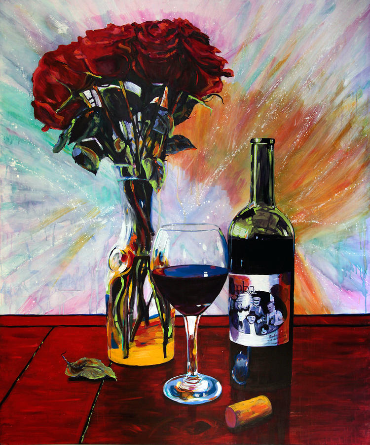 Wine and Roses Painting by Steve Gamba