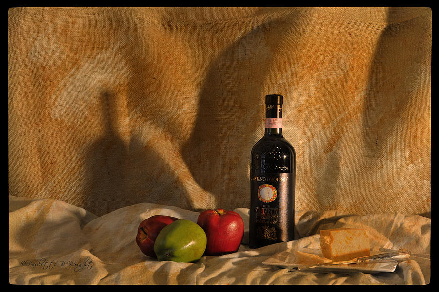 Wine Apples and Cheese Photograph by Paulette B Wright