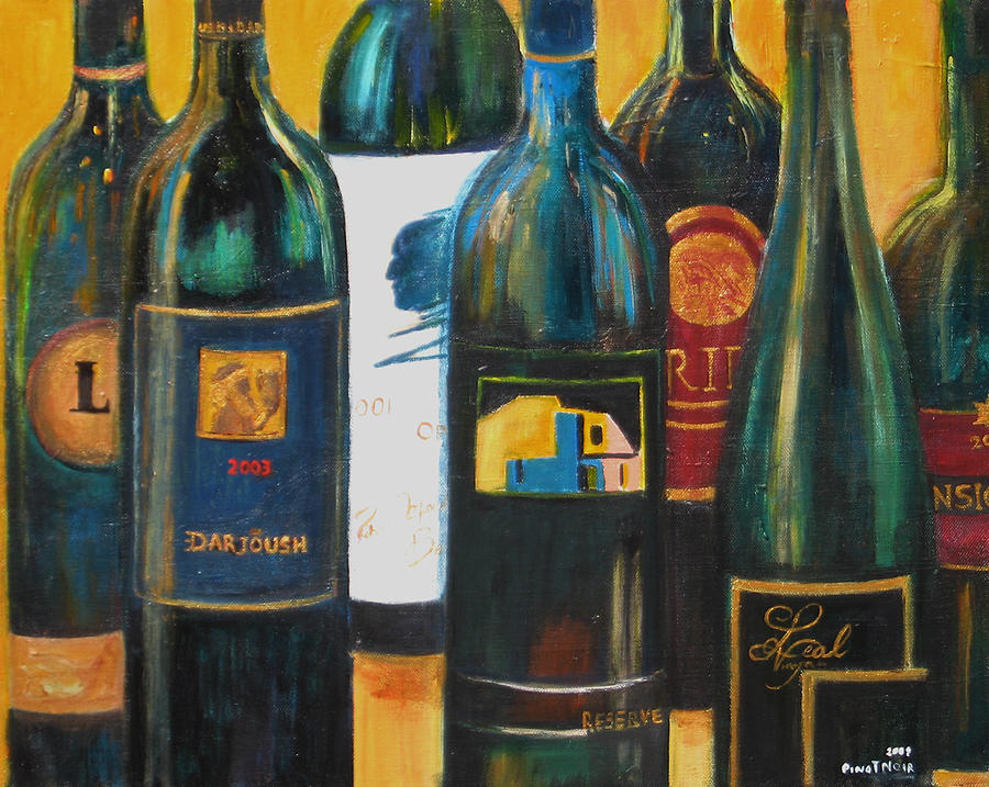 Wine Bar Painting by Sheri  Chakamian