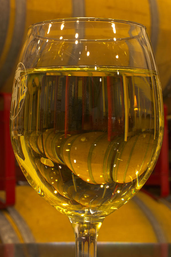 Wine Photograph - Wine barrel reflections by Kevin Adams