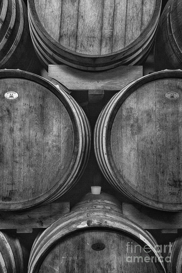 Wine Barrels Monochrome Photograph by Michele Steffey