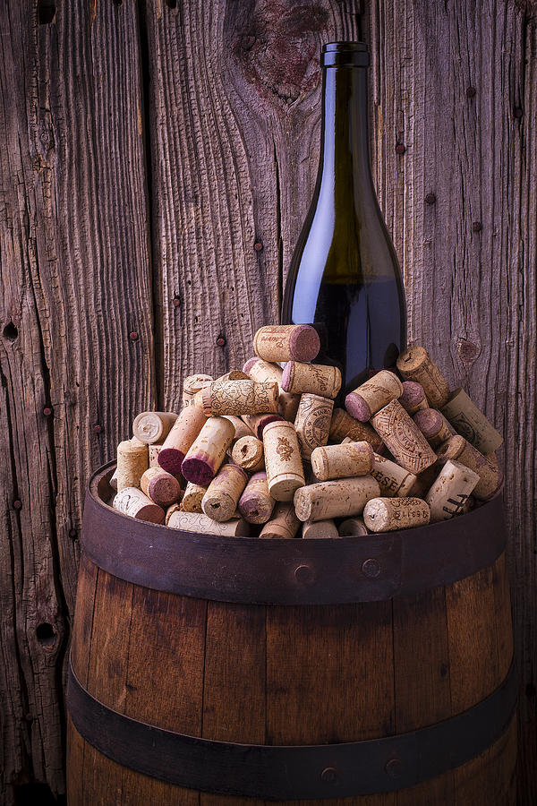 Wine Bottle And Corks Photograph by Garry Gay