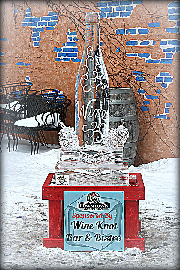 Wine Bottle Ice Sculpture Photograph by Kay Novy