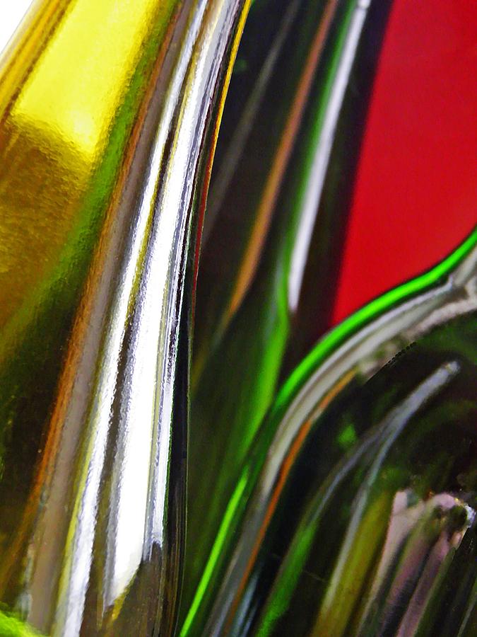 Abstract Photograph - Wine Bottles 9 by Sarah Loft