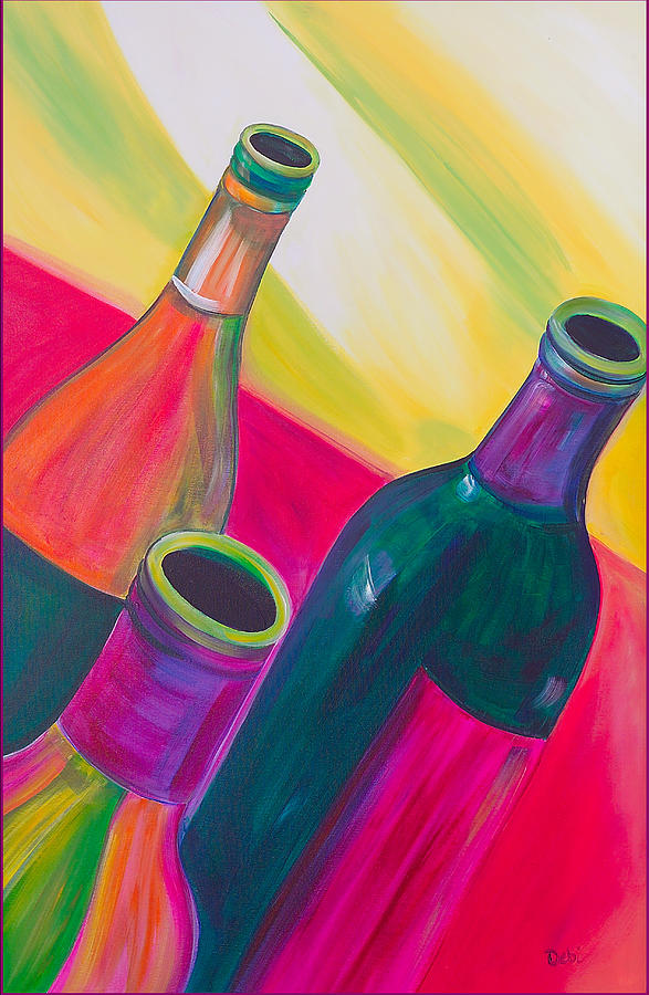Wine Painting - Wine Bottles by Debi Starr