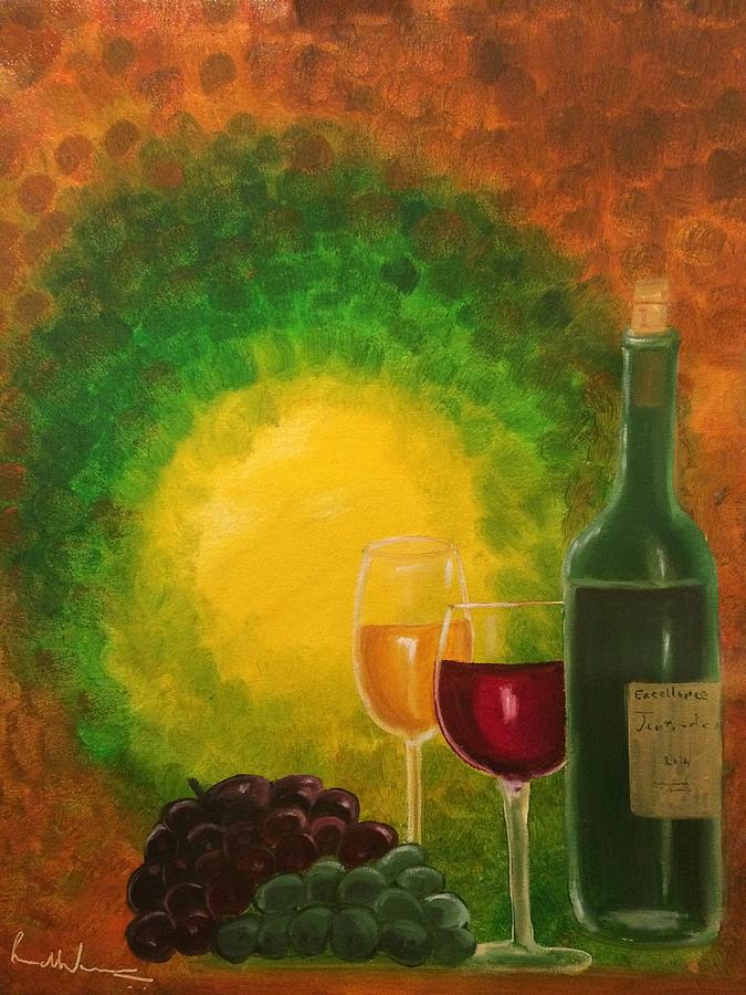 Wine Painting by Brindha Naveen