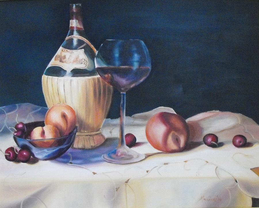 Wine First Painting by Michell Givens