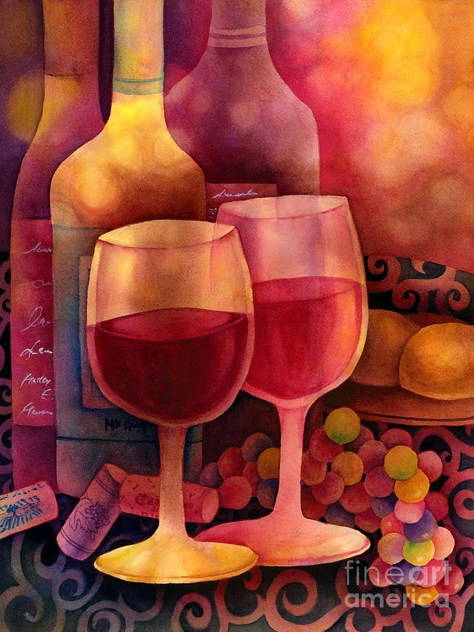 Wine Painting - Wine for Two by Hailey E Herrera