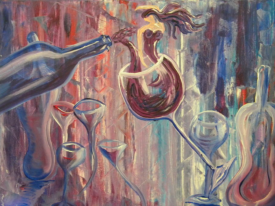 Wine Girl Painting by Eric Johansen