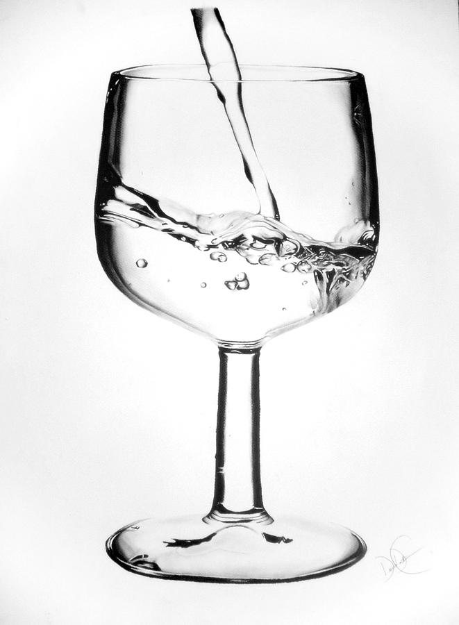 Wine Glass of Water Drawing by Desire Doecette