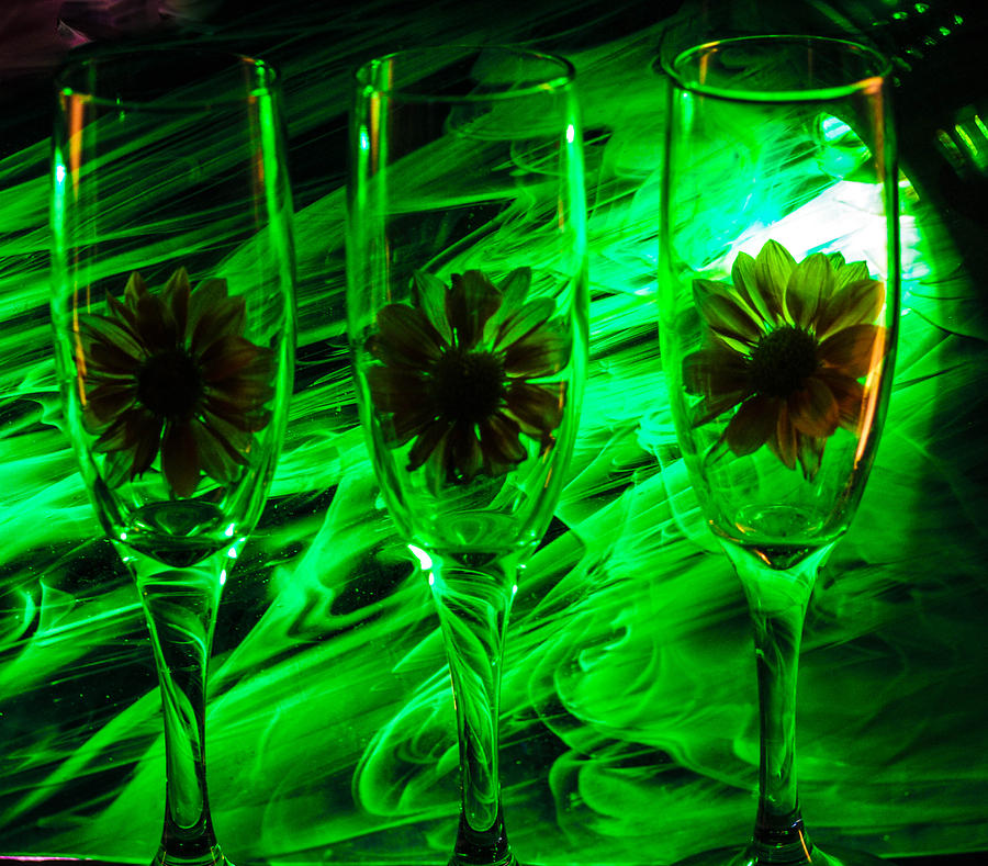 Wine glass with flower Photograph by Gerald Kloss