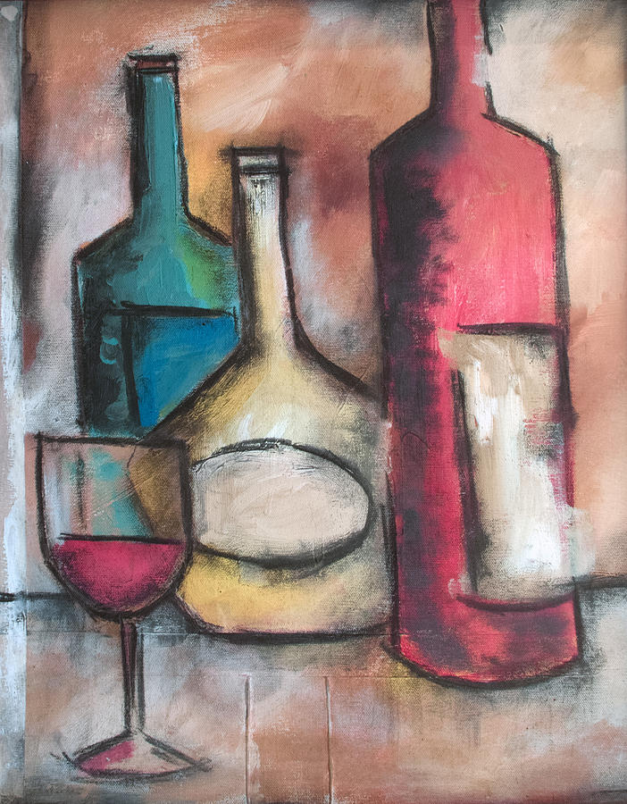 Wine Glasses Painting by Sean Parnell