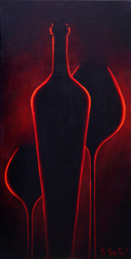 Abstract Painting - Wine Glow by Sandi Whetzel