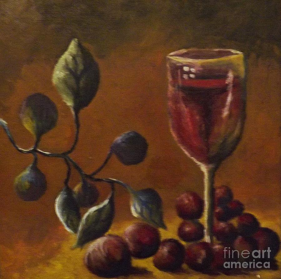 Grape Painting - Wine by Minimalist Artist