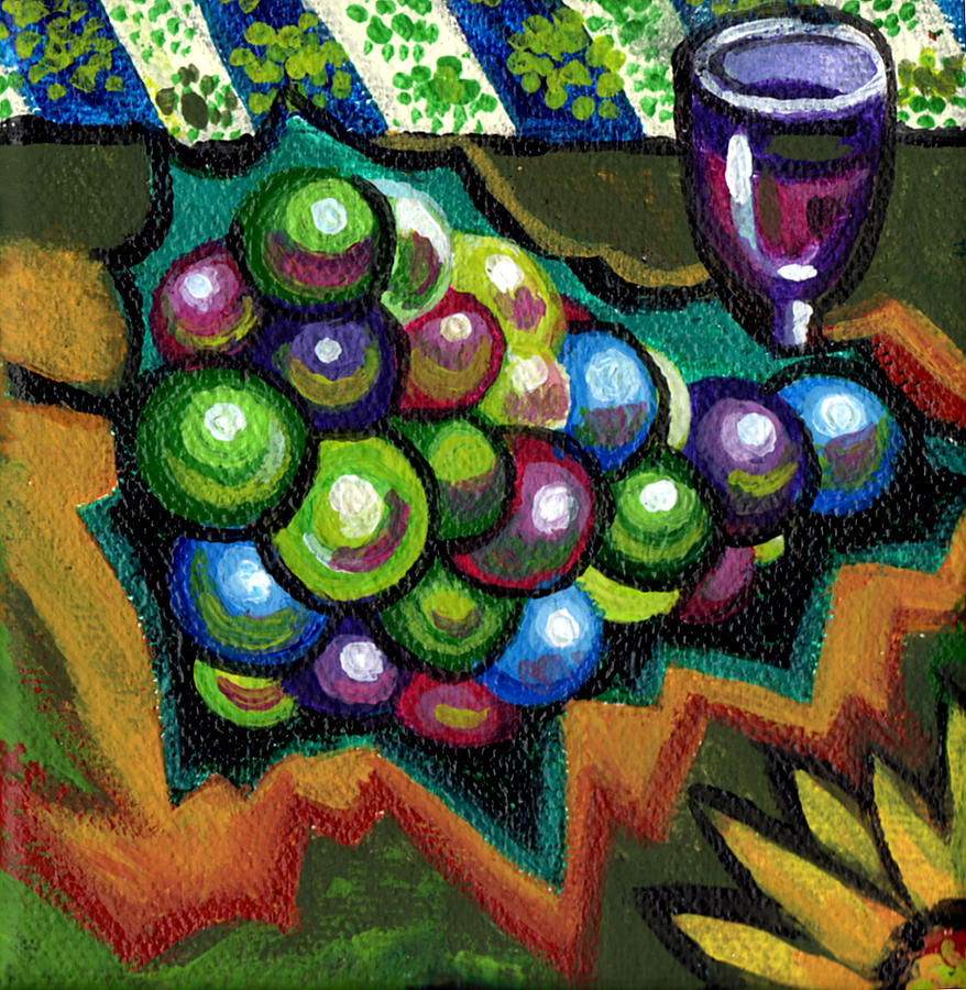 Wine Grapes Painting by Genevieve Esson