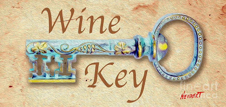 Wine Mixed Media - Wine Key Painting  by Jon Neidert