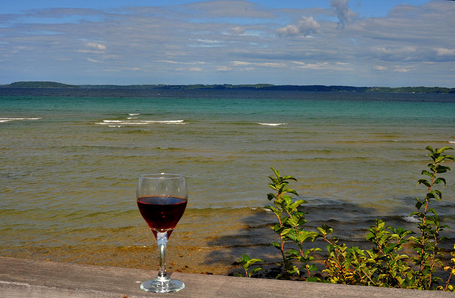 Wine on Grand Traverse Bay Photograph by Diane Lent