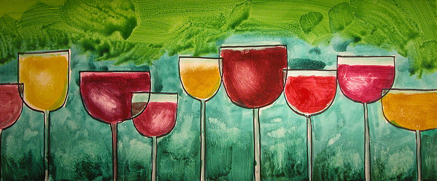 Wine Painting - Wine Party by Rhodes Rumsey
