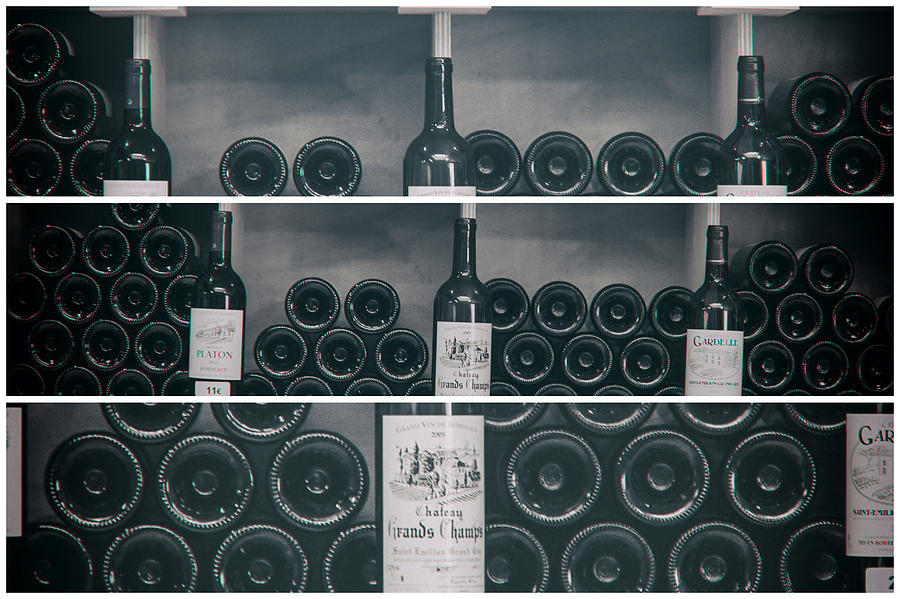 Wine Shelf Collage Photograph by Georgia Clare