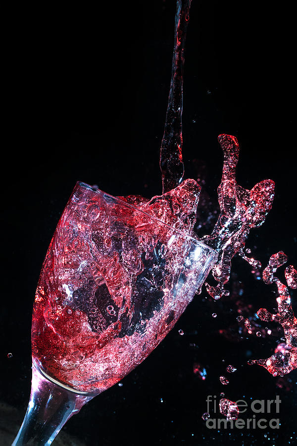 Wine spillage frozen in time Photograph by Simon Bratt