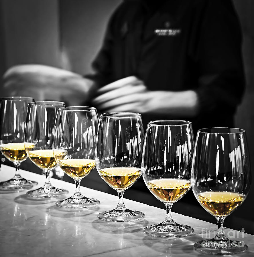 Wine Photograph - Wine tasting glasses by Elena Elisseeva