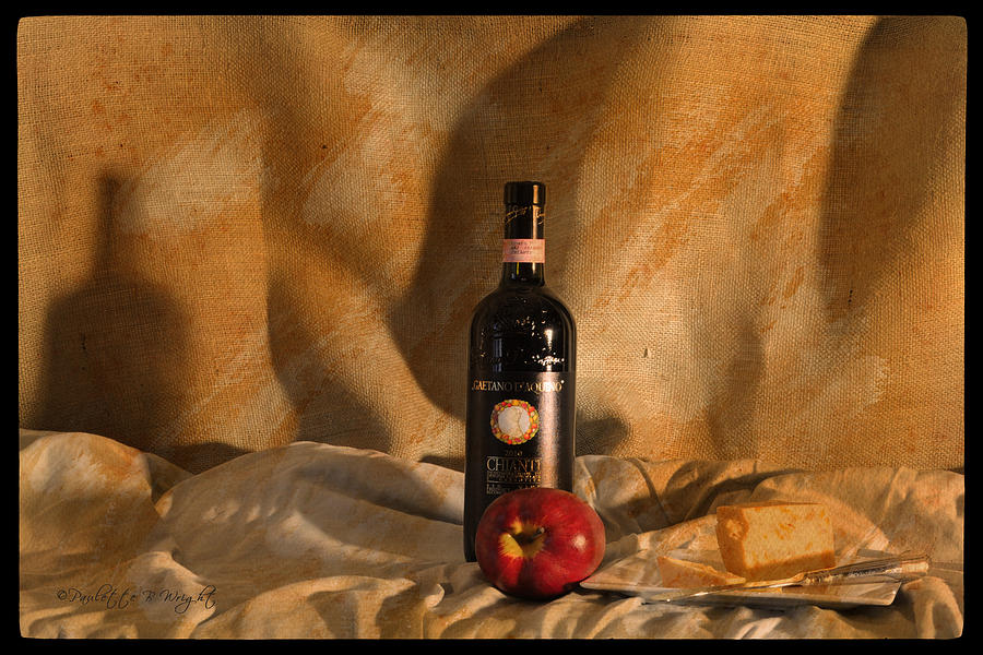 Wine With An Apple and Cheese Photograph by Paulette B Wright