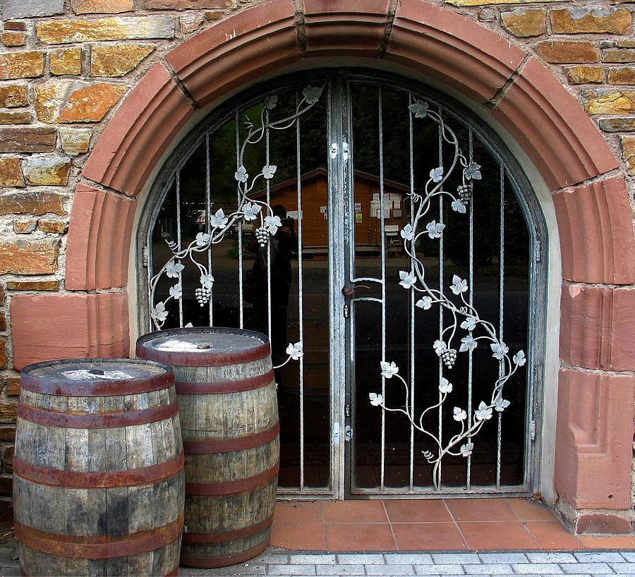 Architecture Photograph - Winery Doors by Gerry Bates