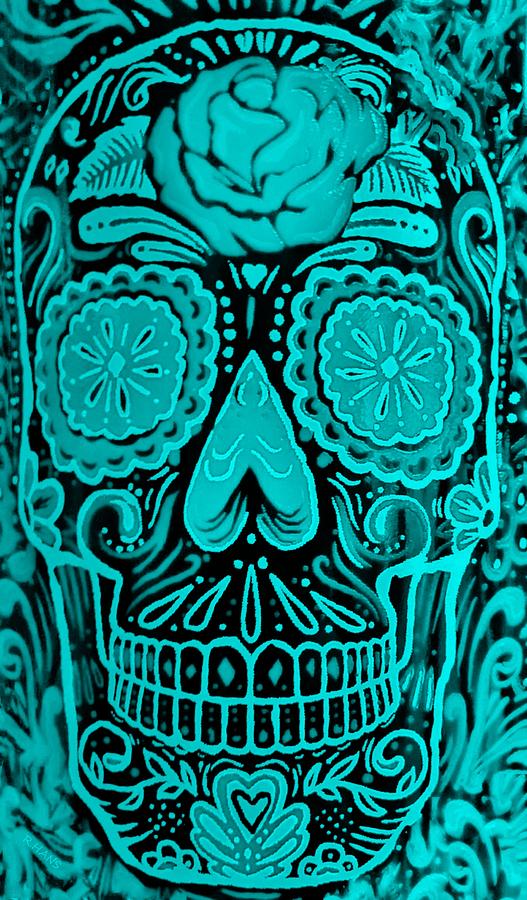 Wineskull Light Turquoise Photograph by Rob Hans