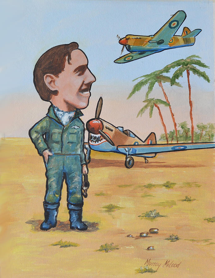 Wing Cdr.Clive Caldwell Painting by Murray McLeod