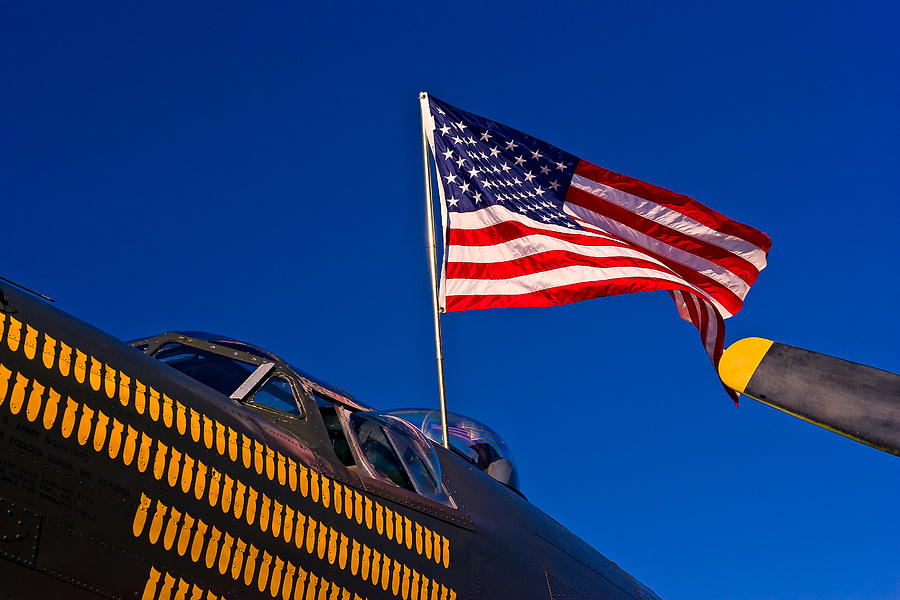 Flag Photograph - Wing Of Freedom by Jeff Sinon
