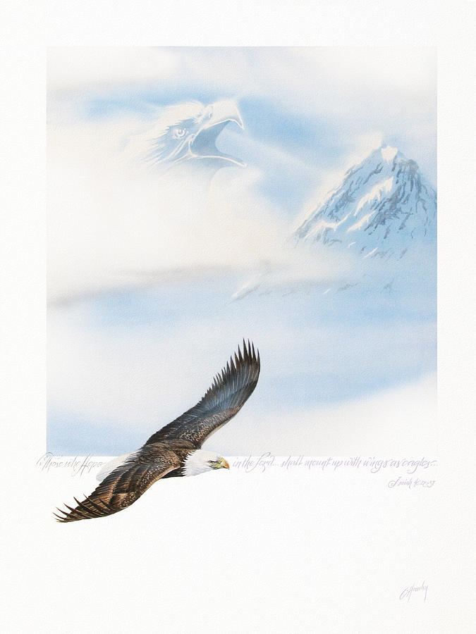 Eagle Painting - Wings As Eagles by Cliff Hawley