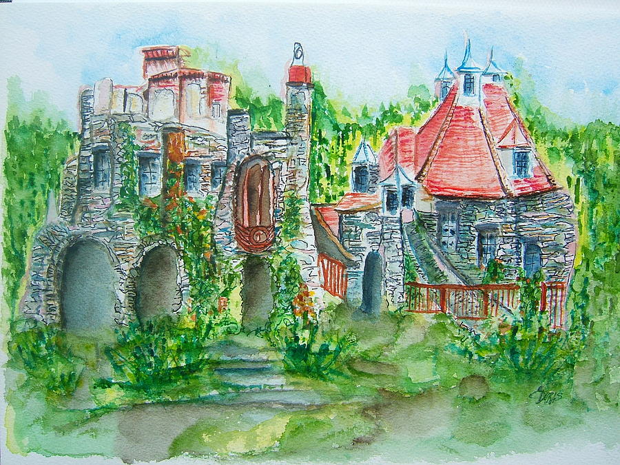 Wings Castle Painting by Elaine Duras