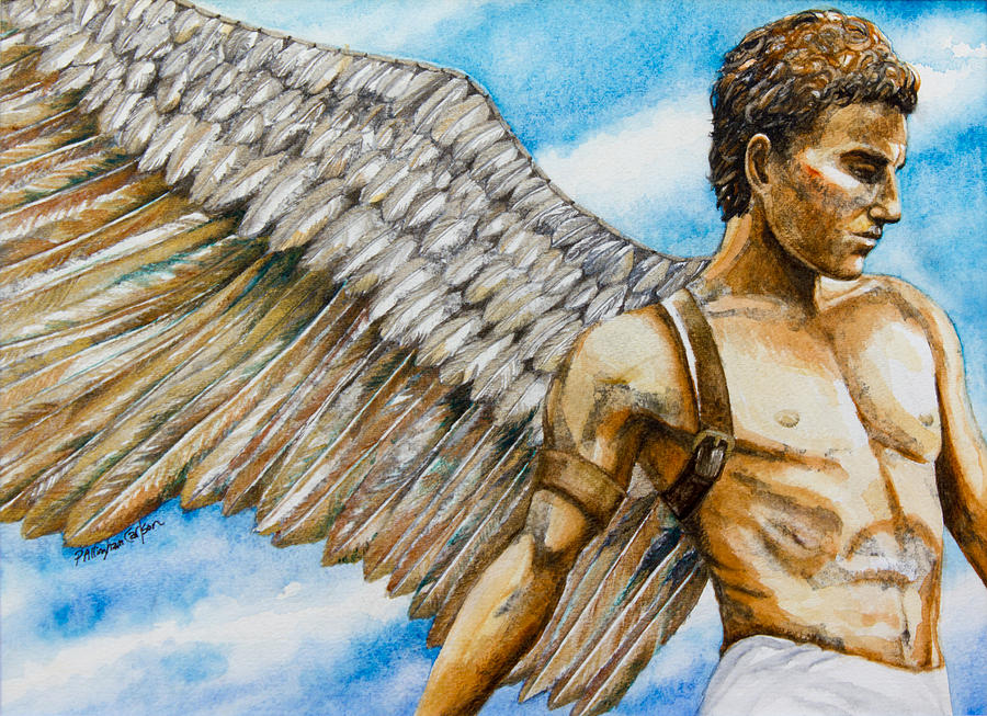 Greek Painting - Wings of Wax by Patricia Allingham Carlson