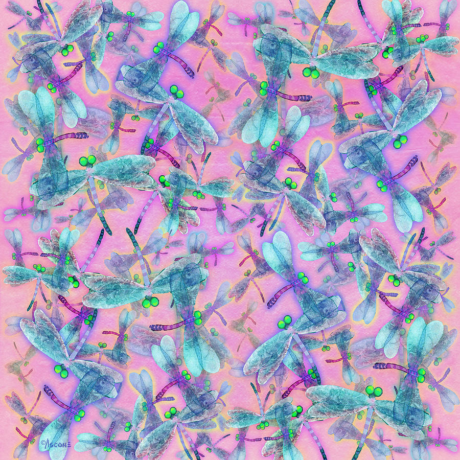 Wings on Pink Duvet Cover Painting by Teresa Ascone