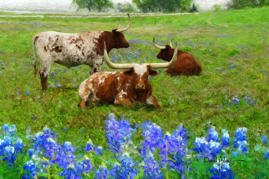 Cow Painting - Winkin Blinkin and Nod Daniel Adams  by Daniel Adams