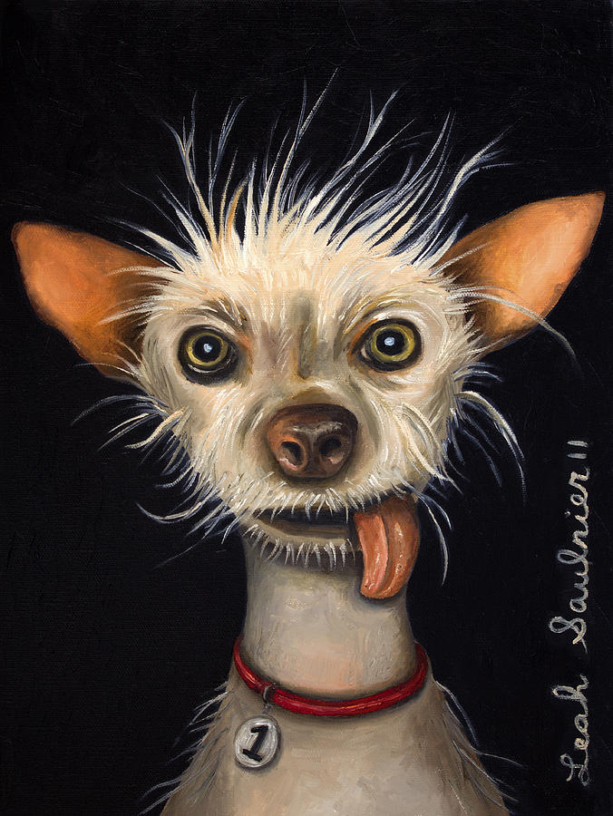 Winner of the Ugly Dog Contest 2011 Painting by Leah Saulnier The Painting Maniac