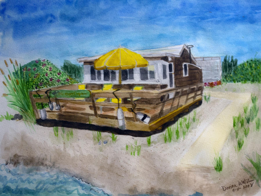 Winnies Beach House Painting by Donna Walsh