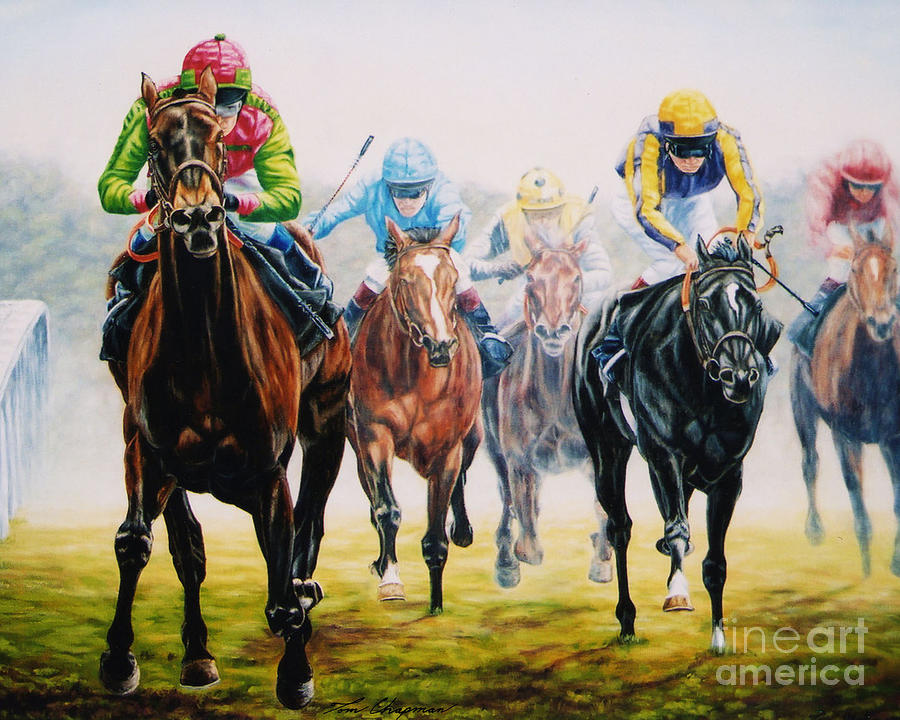 Winning as She Pleases at Ascot Painting by Tom Chapman