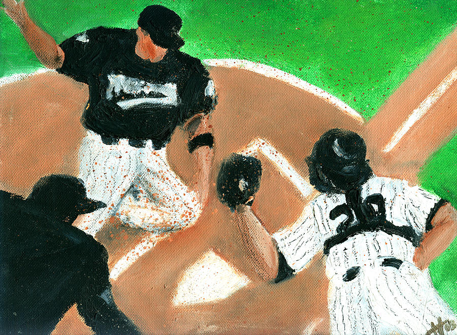 Baseball Painting - Winning Run by Jorge Delara Baseball Painting - Winning Run by Jorge Delara