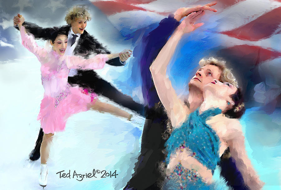 Winning The Gold For The USA Painting by Ted Azriel