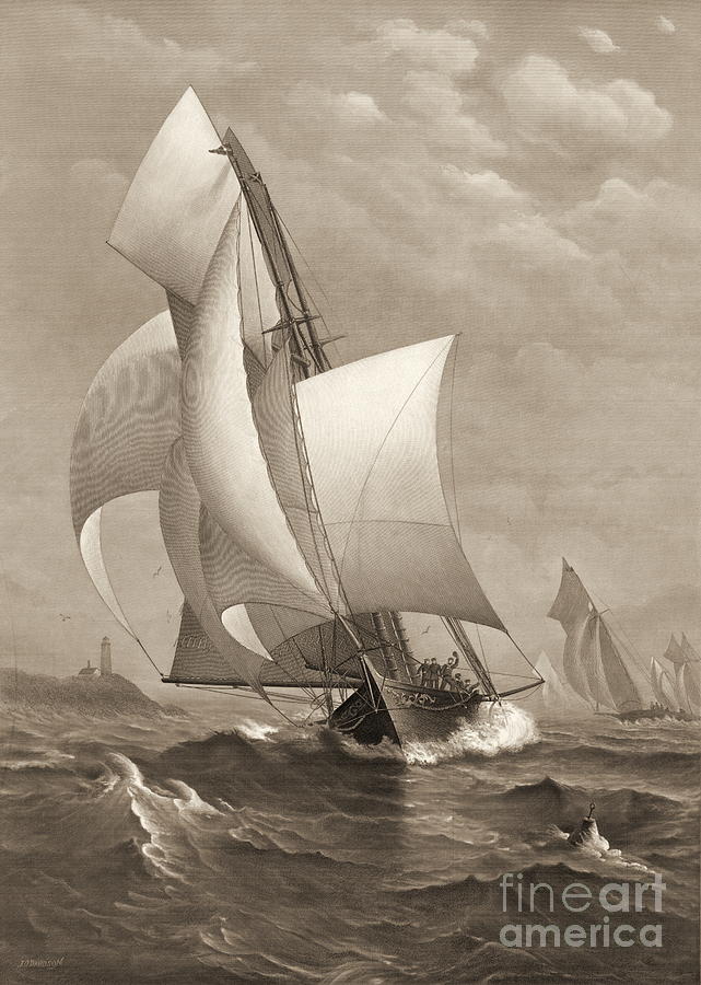 Winning Yacht 1885 Photograph by Padre Art