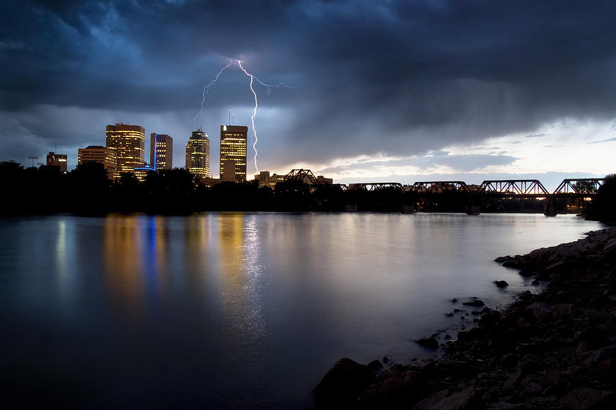 Winnipeg Lightning Photograph by Bryan Scott