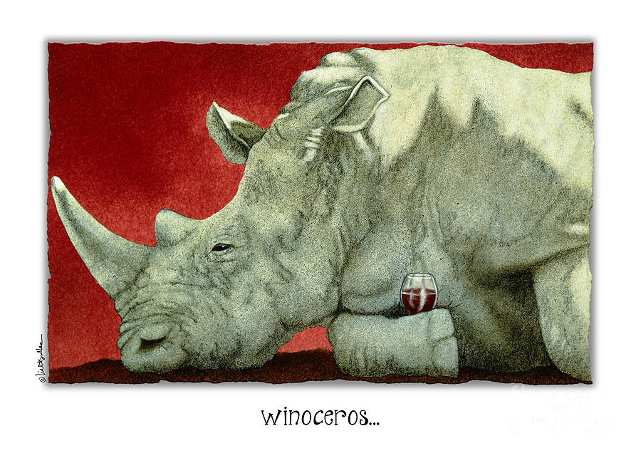 Wine Painting - Winoceros... by Will Bullas