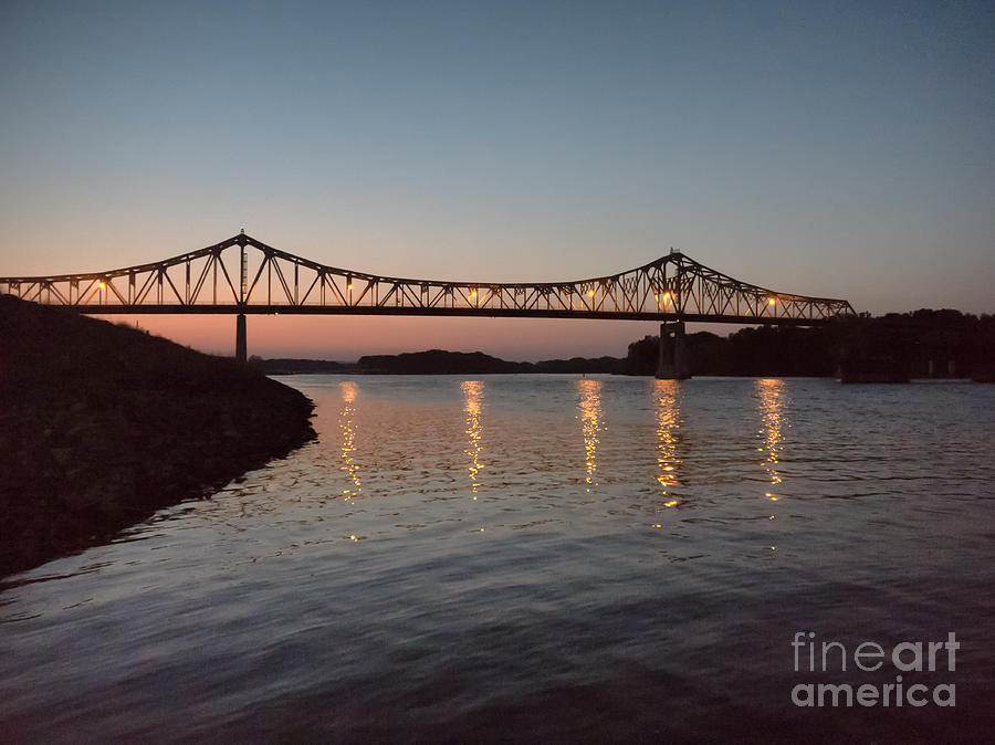 Winona Bridge at Sunset Photograph by Kari Yearous
