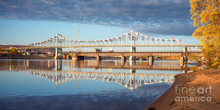 Winona Bridge in Fall Photograph by Kari Yearous