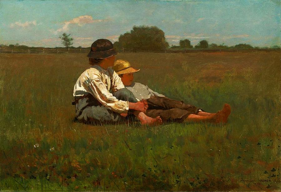 Winslow Homer Painting - Winslow Homer Boys in a Pasture by Winslow Homer