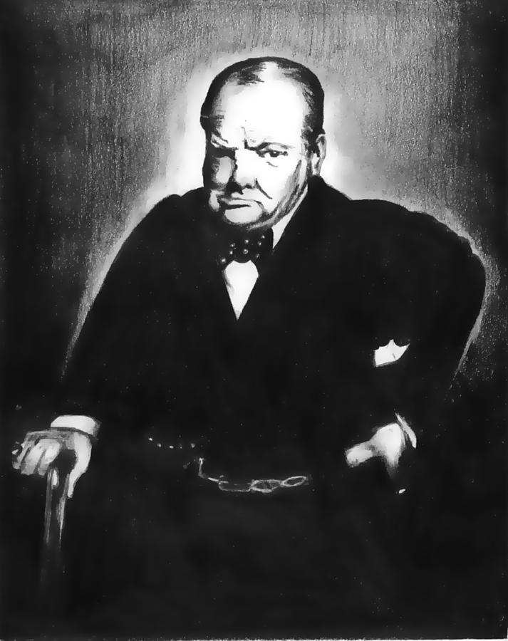 Winston Churchill 1 Drawing by Paul Mitchell - Pixels