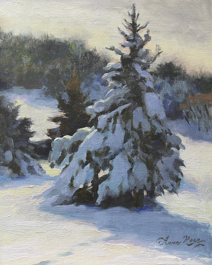 Tree Painting - Winter Adornments by Anna Rose Bain
